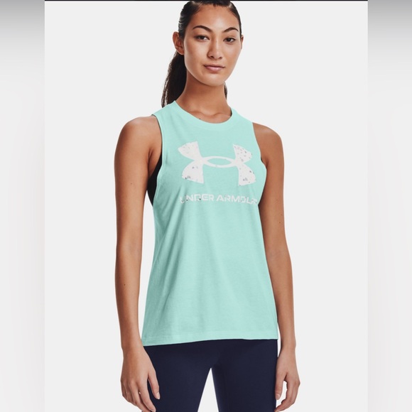 Under Armour Women's Loose Fit Sportstyle Graphic Tank Teal Tee Size Medium - Picture 1 of 8